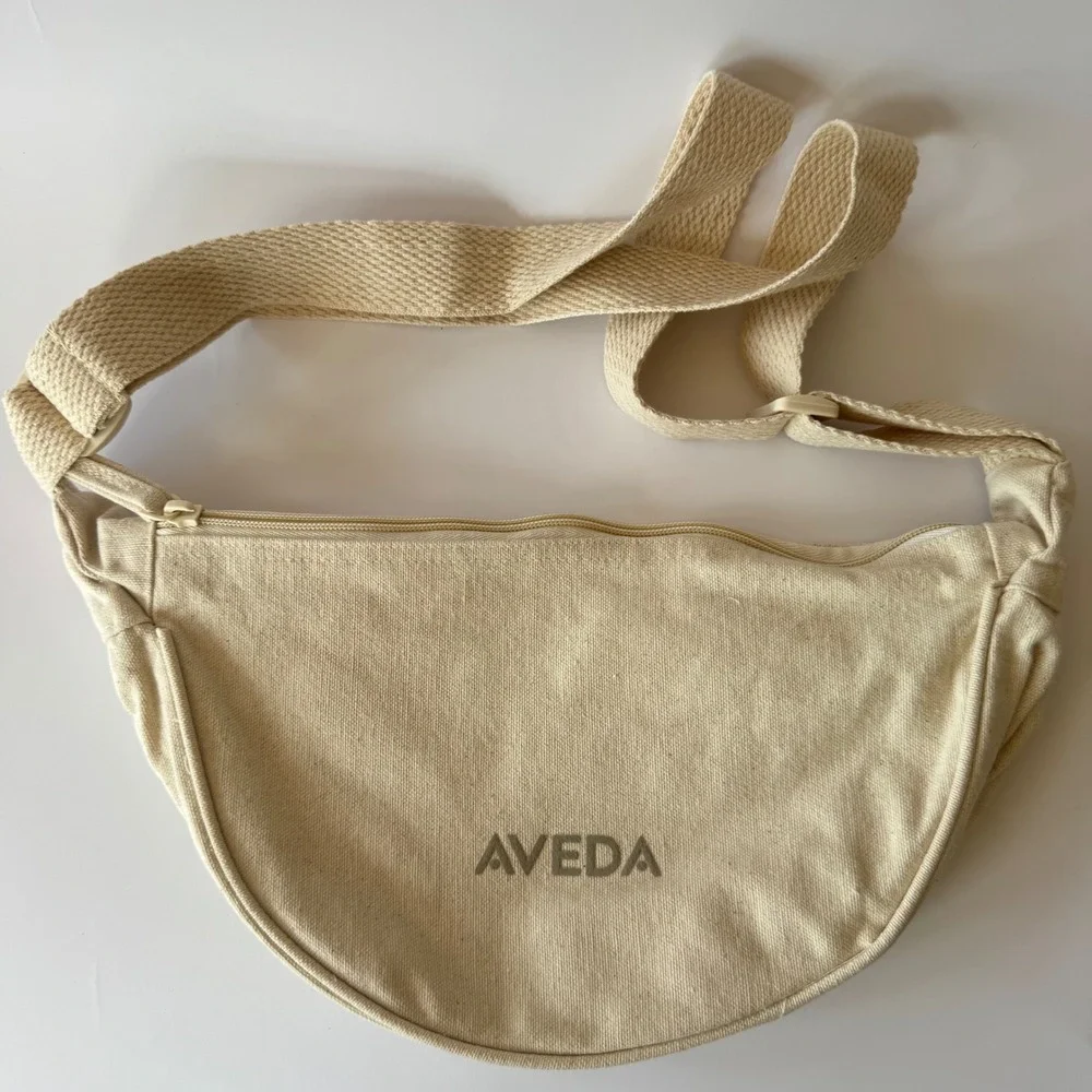 NEW Aveda Canvas Belt Bag‎ Crossbody Shoulder Bag Travel Bag NEW Neutral